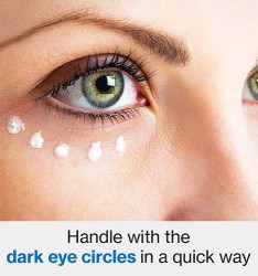 Handle with the dark eye circles in a quick way